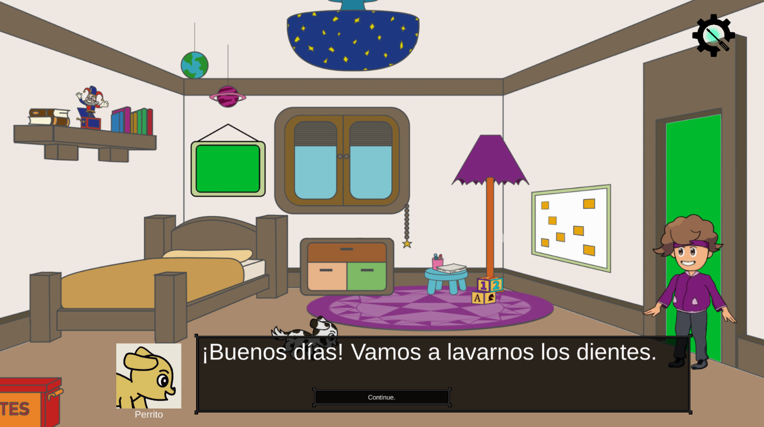 Gameplay screenshot of the main character´s bedroom 